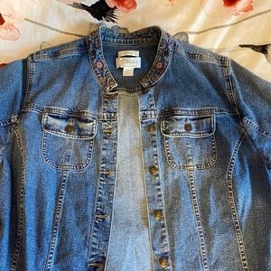 Denim Jacket with Bead Details